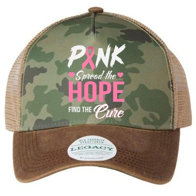 Pink Spread The Hope Find The Cure Breast Cancer Awareness Gift Legacy Tie Dye Trucker Hat