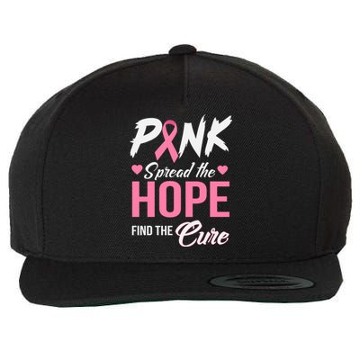 Pink Spread The Hope Find The Cure Breast Cancer Awareness Gift Wool Snapback Cap