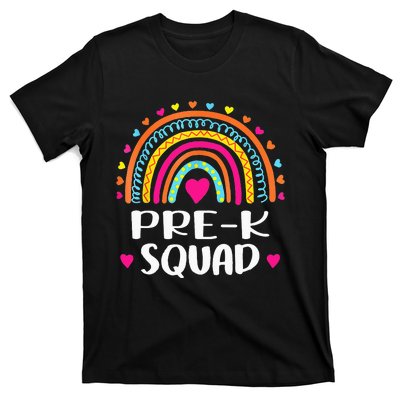 PreK Squad Teacher Funny Rainbow Lover Back To School T-Shirt