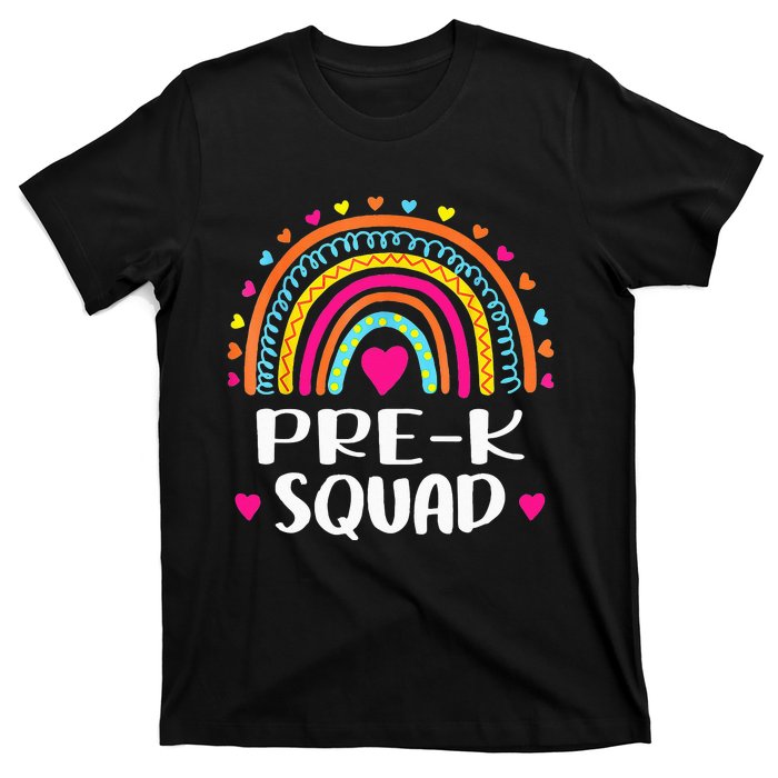 PreK Squad Teacher Funny Rainbow Lover Back To School T-Shirt