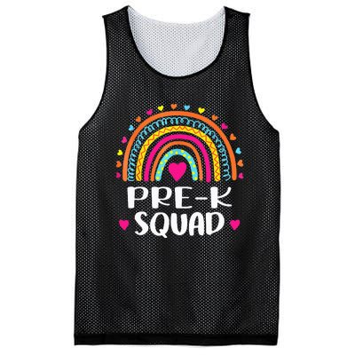 PreK Squad Teacher Funny Rainbow Lover Back To School Mesh Reversible Basketball Jersey Tank