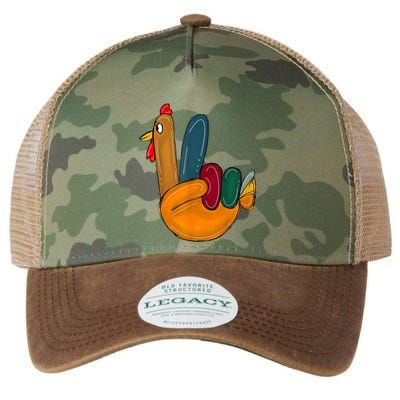 Peace Sign Turkey Hand Cool Thanksgiving Hippie Legacy Tie Dye Trucker Hat
