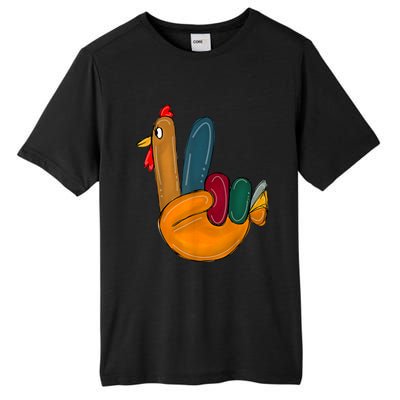 Peace Sign Turkey Hand Cool Thanksgiving Hippie Tall Fusion ChromaSoft Performance T-Shirt