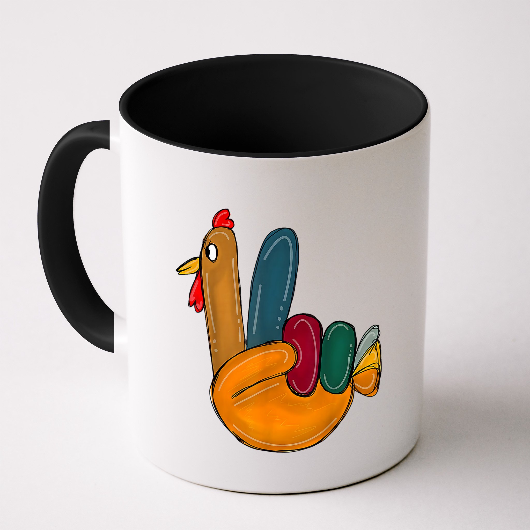 Peace Sign Turkey Hand Cool Thanksgiving Hippie Mug