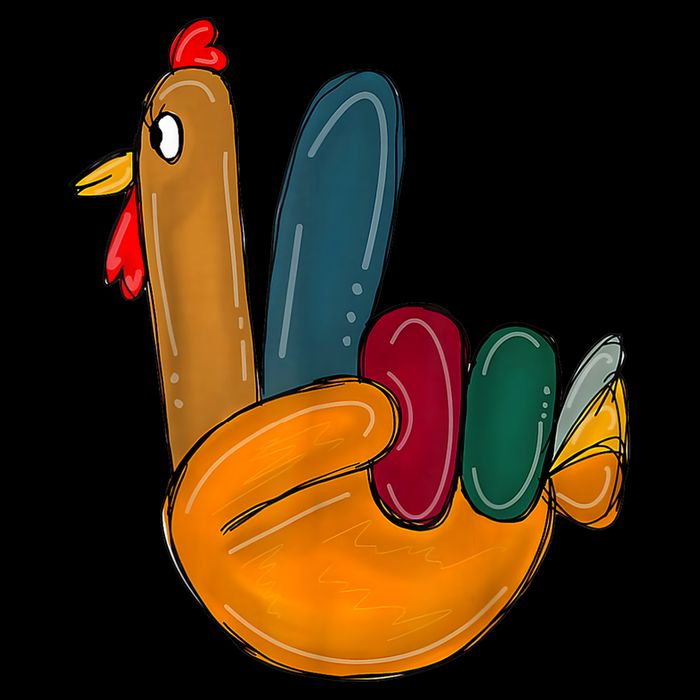 Peace Sign Turkey Hand Cool Thanksgiving Hippie Drawstring Bag