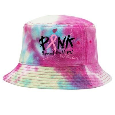 Pink Spread The Hope Find The Cure Breast Cancer Month Gift Tie-Dyed Bucket Hat