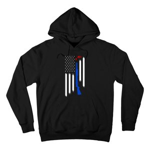 Patriotic Skeet Trap Clay Pigeon Shotgun Shooting USA Flag Hoodie