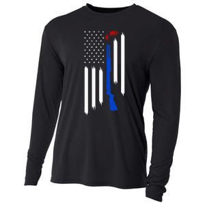 Patriotic Skeet Trap Clay Pigeon Shotgun Shooting USA Flag Cooling Performance Long Sleeve Crew