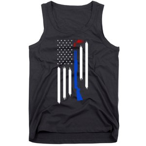 Patriotic Skeet Trap Clay Pigeon Shotgun Shooting USA Flag Tank Top