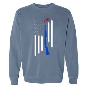 Patriotic Skeet Trap Clay Pigeon Shotgun Shooting USA Flag Garment-Dyed Sweatshirt