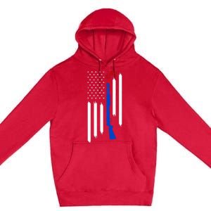 Patriotic Skeet Trap Clay Pigeon Shotgun Shooting USA Flag Premium Pullover Hoodie