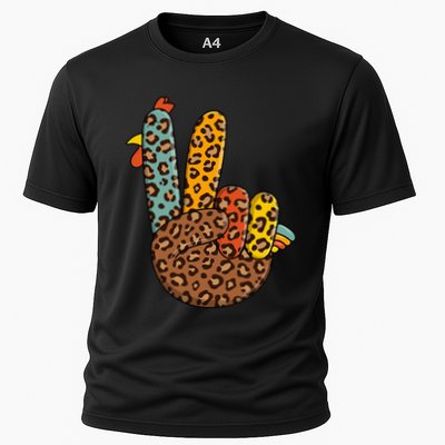 Peace Sign Turkey Hand Cool Thanksgiving Hippie Performance Shirt