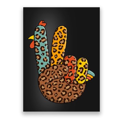 Peace Sign Turkey Hand Cool Thanksgiving Hippie Poster