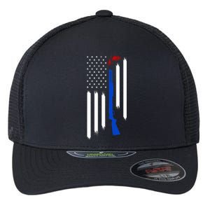 Patriotic Skeet Trap Clay Pigeon Shotgun Shooting USA Flag Flexfit Unipanel Trucker Cap