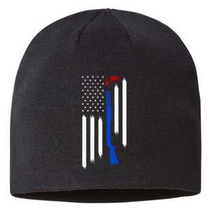 Patriotic Skeet Trap Clay Pigeon Shotgun Shooting USA Flag Sustainable Beanie