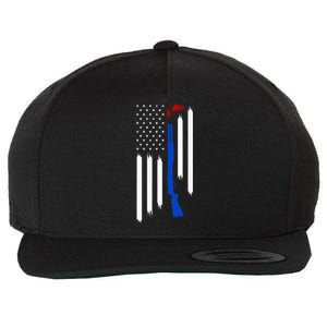 Patriotic Skeet Trap Clay Pigeon Shotgun Shooting USA Flag Wool Snapback Cap