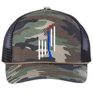 Patriotic Skeet Trap Clay Pigeon Shotgun Shooting USA Flag Retro Rope Trucker Hat Cap