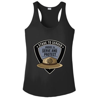 Police State Trooper Super Trooper Costume Sheriff Ladies PosiCharge Competitor Racerback Tank