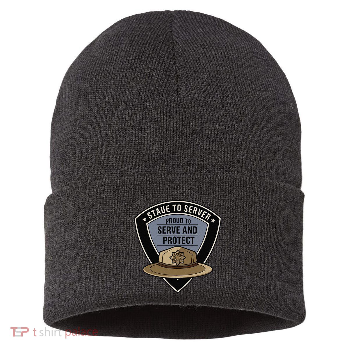 Police State Trooper Super Trooper Costume Sheriff Sustainable Knit Beanie