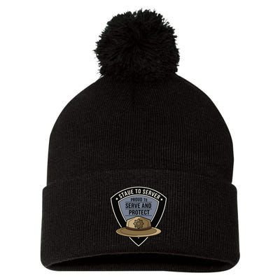Police State Trooper Super Trooper Costume Sheriff Pom Pom 12in Knit Beanie