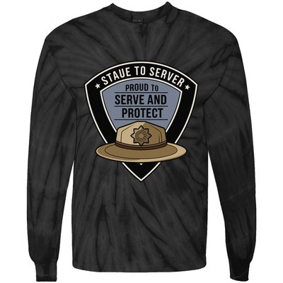 Police State Trooper Super Trooper Costume Sheriff Tie-Dye Long Sleeve Shirt