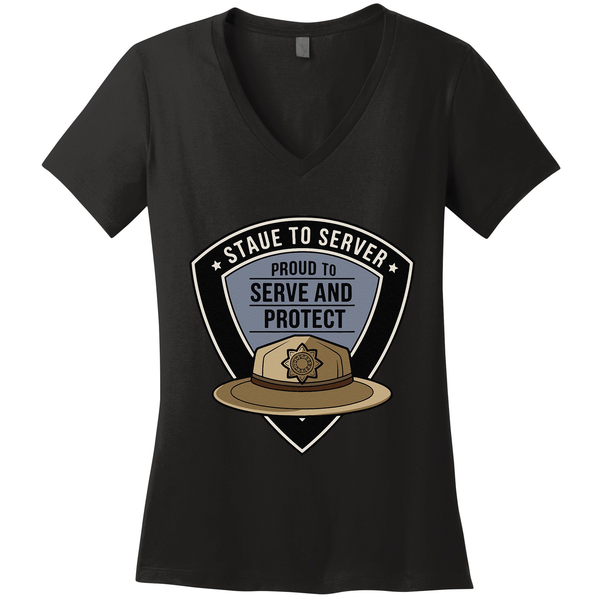 Police State Trooper Super Trooper Costume Sheriff Women's V-Neck T-Shirt