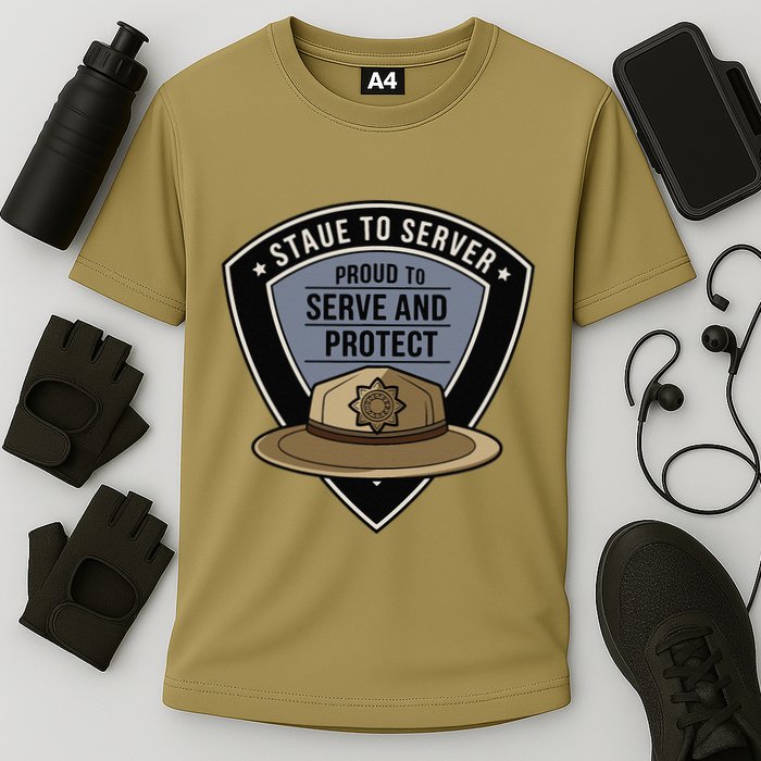 Police State Trooper Super Trooper Costume Sheriff Cooling Performance Crew T-Shirt