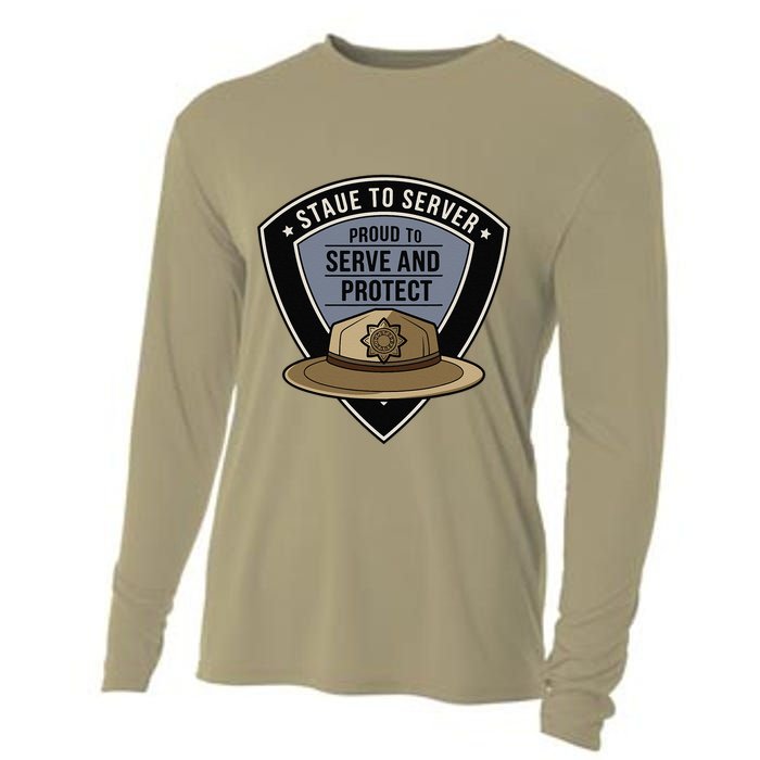 Police State Trooper Super Trooper Costume Sheriff Cooling Performance Long Sleeve Crew