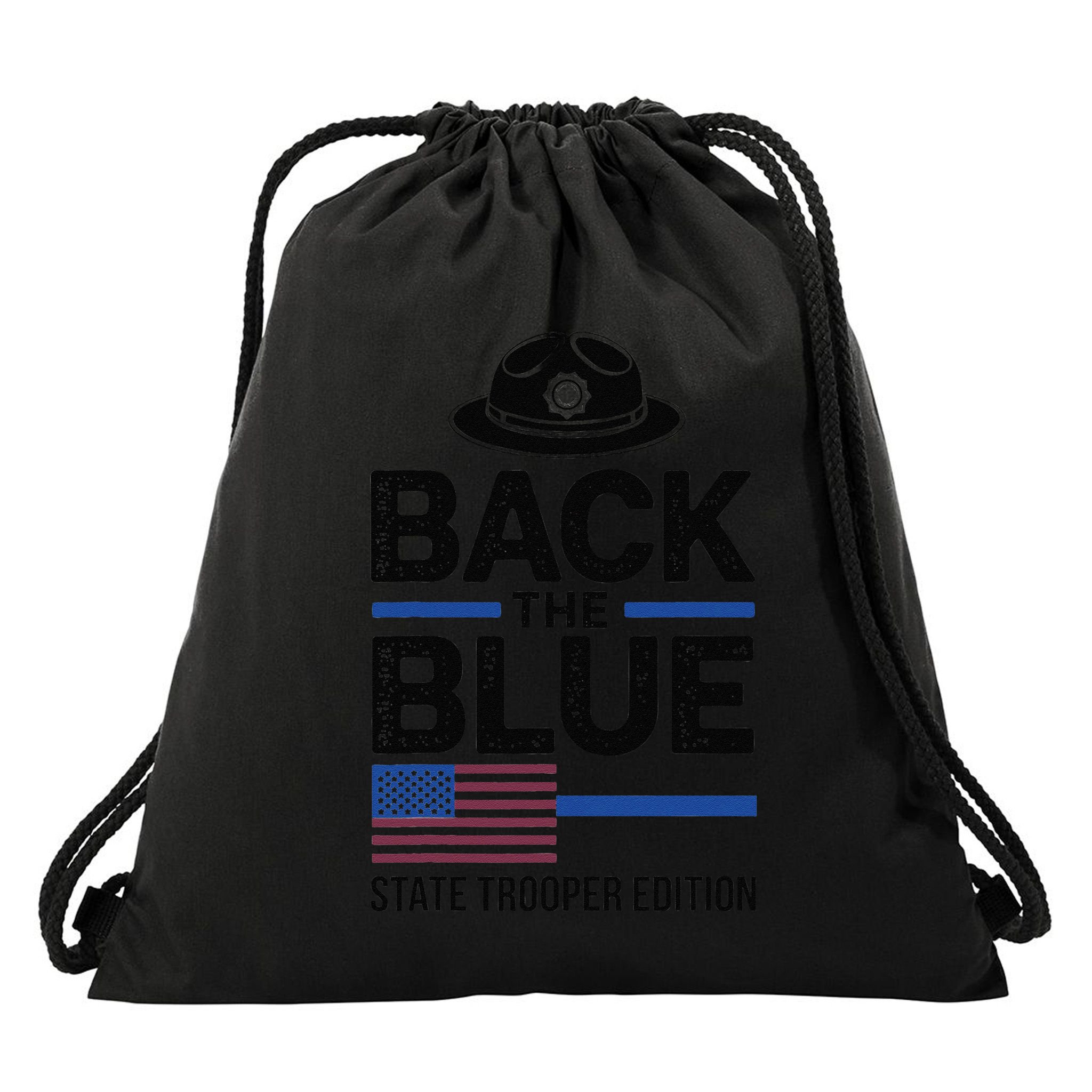 Police State Trooper Super Trooper Costume Sheriff Drawstring Bag