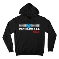 Pickleball Support The Team Pickleball Player USA Flag Hoodie