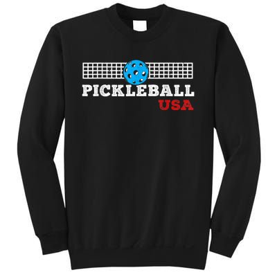 Pickleball Support The Team Pickleball Player USA Flag Sweatshirt