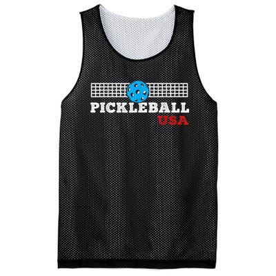 Pickleball Support The Team Pickleball Player USA Flag Mesh Reversible Basketball Jersey Tank