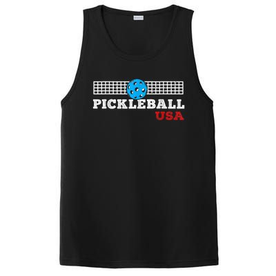 Pickleball Support The Team Pickleball Player USA Flag PosiCharge Competitor Tank