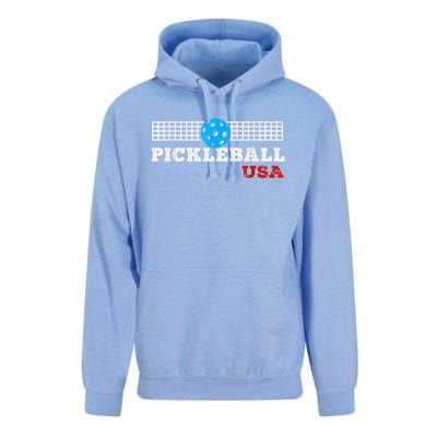 Pickleball Support The Team Pickleball Player USA Flag Unisex Surf Hoodie