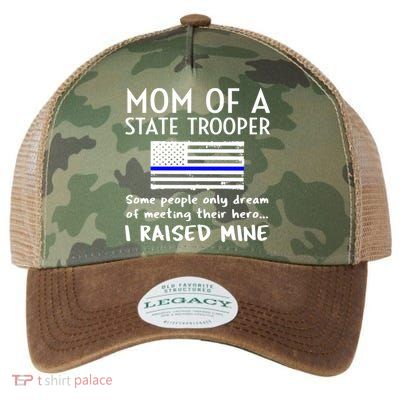 Proud State Trooper Mom Mother Thin Blue Line American Flag Cool Gift Legacy Tie Dye Trucker Hat