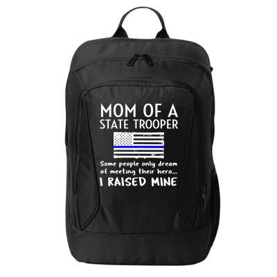 Proud State Trooper Mom Mother Thin Blue Line American Flag Cool Gift City Backpack