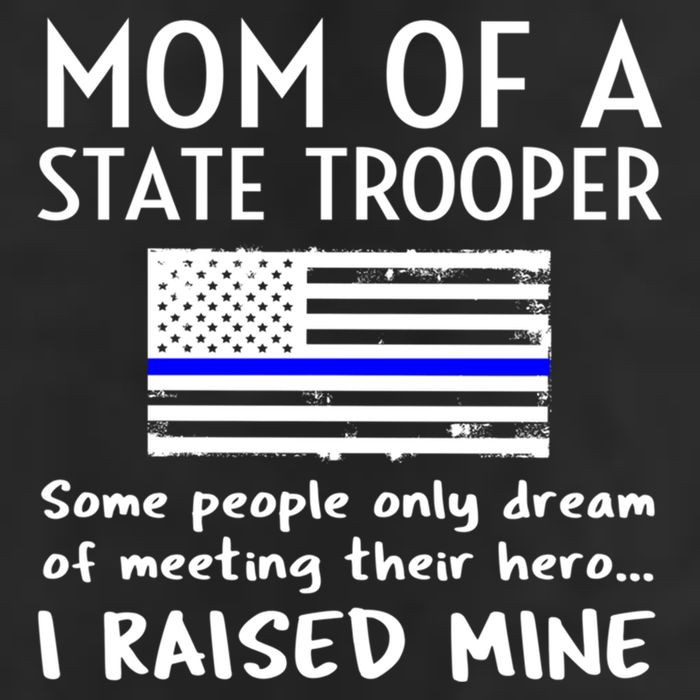 Proud State Trooper Mom Mother Thin Blue Line American Flag Cool Gift Beanie