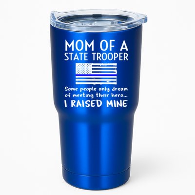 Proud State Trooper Mom Mother Thin Blue Line American Flag Cool Gift Tumbler