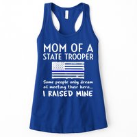 Proud State Trooper Mom Mother Thin Blue Line American Flag Cool Gift Womens Tank Top