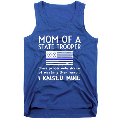 Proud State Trooper Mom Mother Thin Blue Line American Flag Cool Gift Tank Top