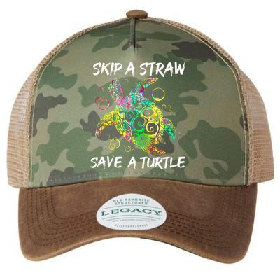 Psychedelic Sea Turtle Gift Skip A Straw Save A Turtle Gift Legacy Tie Dye Trucker Hat