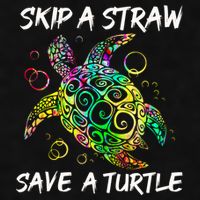 Psychedelic Sea Turtle Gift Skip A Straw Save A Turtle Gift Ladies PosiCharge Tri-Blend Wicking Tank