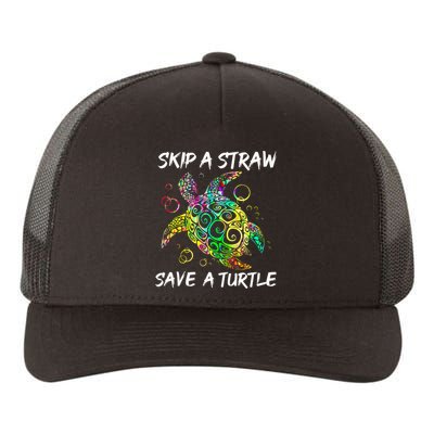 Psychedelic Sea Turtle Gift Skip A Straw Save A Turtle Gift Yupoong Adult 5-Panel Trucker Hat