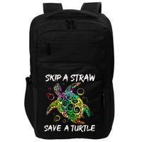 Psychedelic Sea Turtle Gift Skip A Straw Save A Turtle Gift Impact Tech Backpack