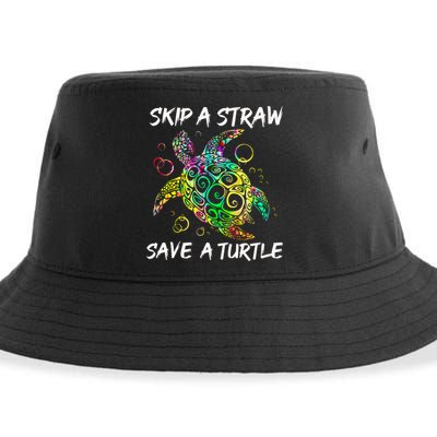 Psychedelic Sea Turtle Gift Skip A Straw Save A Turtle Gift Sustainable Bucket Hat