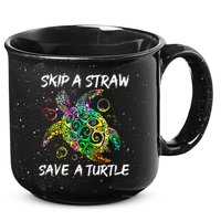 Psychedelic Sea Turtle Gift Skip A Straw Save A Turtle Gift 15oz Campfire Ceramic Mug