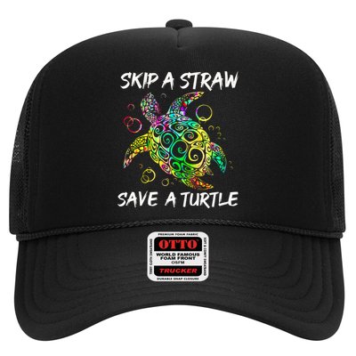 Psychedelic Sea Turtle Gift Skip A Straw Save A Turtle Gift Trucker Hat