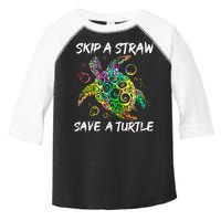 Psychedelic Sea Turtle Gift Skip A Straw Save A Turtle Gift Toddler Fine Jersey T-Shirt