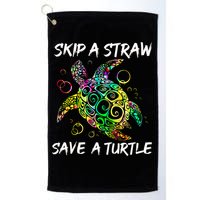 Psychedelic Sea Turtle Gift Skip A Straw Save A Turtle Gift Golf Towel
