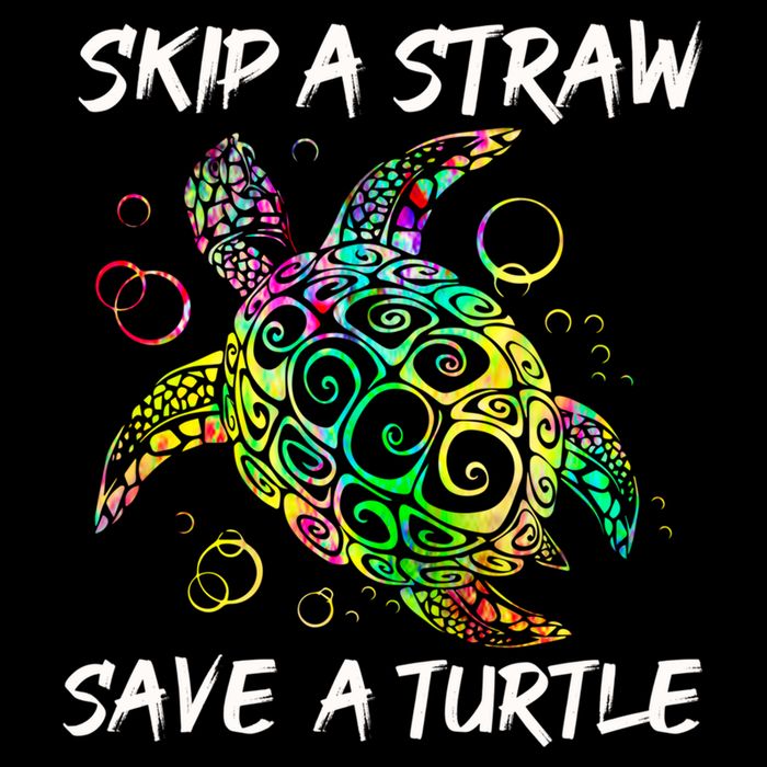 Psychedelic Sea Turtle Gift Skip A Straw Save A Turtle Gift Cropped Pullover Crew